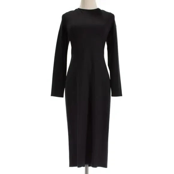 knee length dresses for ladies Women's Sleeveless Midi Lbd with Multiple Gold Zippers Black 8 / Black main image 1